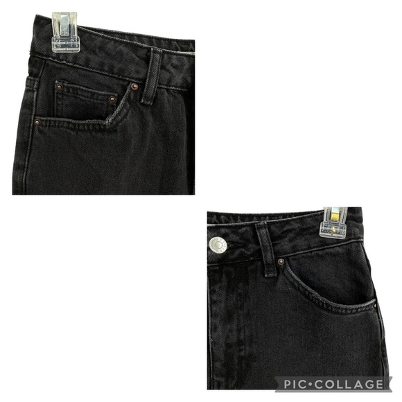 Topshop Moto Mom Tiger Embroidered Black Jeans - Sz 26 - Picture 5 of 13